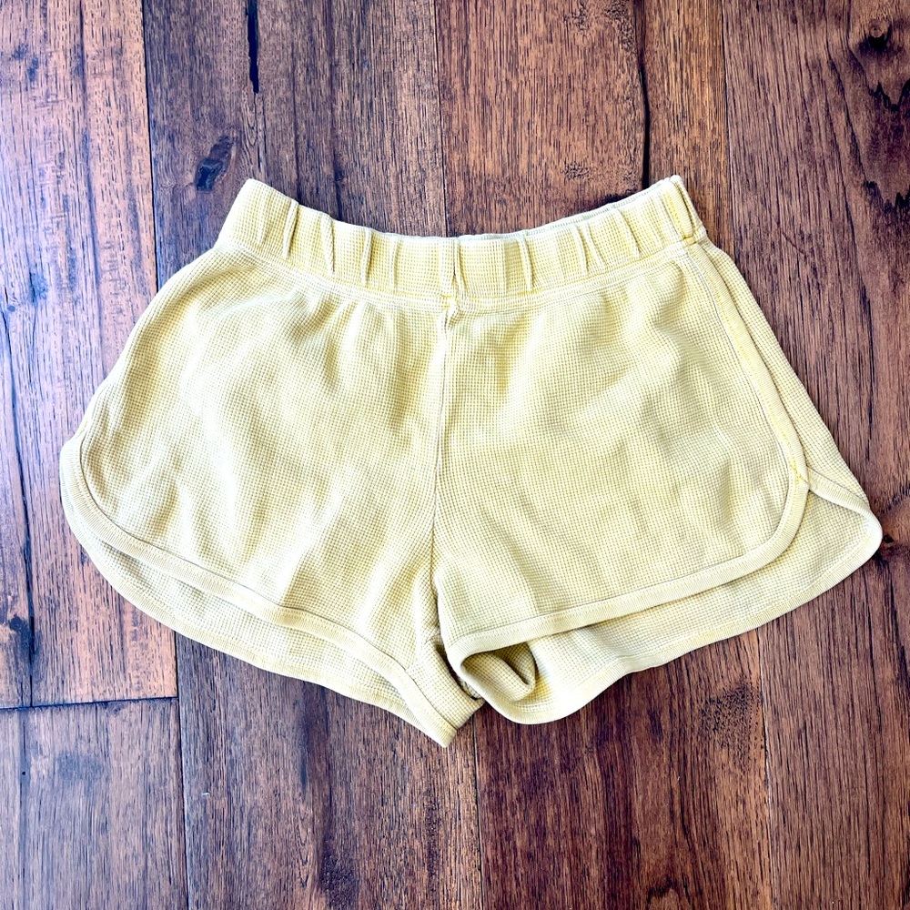 Brandy Melville yellow thermal shorts